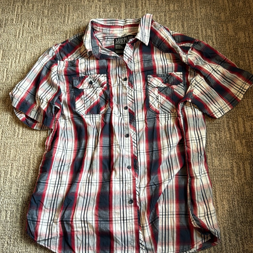 Plaid Short Sleeve Shirt XXL